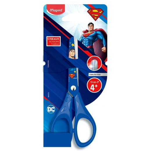Maped Pulse Scissors 13cm - Superman Symmetrical Design | Safe & Comfortable for Kids Maped Pulse Scissors 13cm - Superman Symmetrical Design | Safe & Comfortable for Kids
