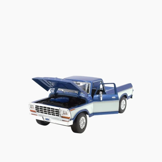 مايستو 1979 فورد F150 بيك اب نموذج سيارة مصبوبة - مقياس 1:18 - أبواب مفتوحة، غطاء محرك السيارة، والباب الخلفي لعرض مفصل - موديل 31462 BU - مايستو - Image 7