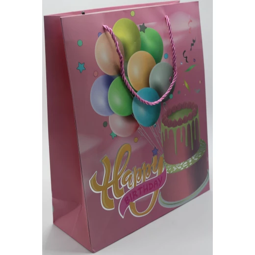 Rigid Cardboard Happy Birthday Gift Bag 15x21 cm High-Quality, Sturdy Design, Handles (Rope or Ribbon), Perfect for Small Gifts Rigid Cardboard Happy Birthday Gift Bag 15x21 cm High-Quality, Sturdy Design, Handles (Rope or Ribbon), Perfect for Small Gifts