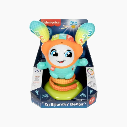 فيشر برايس اضحك وتعلم إيقاعات دي جي باونسين - تقدم أكثر من 75 أغنية وصوت وعبارة لتسلية الأطفال الصغار - موديل HJP92 - فيشر برايس - Image 2