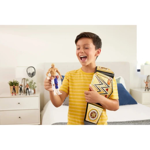 حزام عنوان بطولة Mattel WWE Network Gold للوزن الثقيل - مصمم لإثارة شكل ومظهر لقب البطولة - موديل HYF18 - ماتيل - Image 4