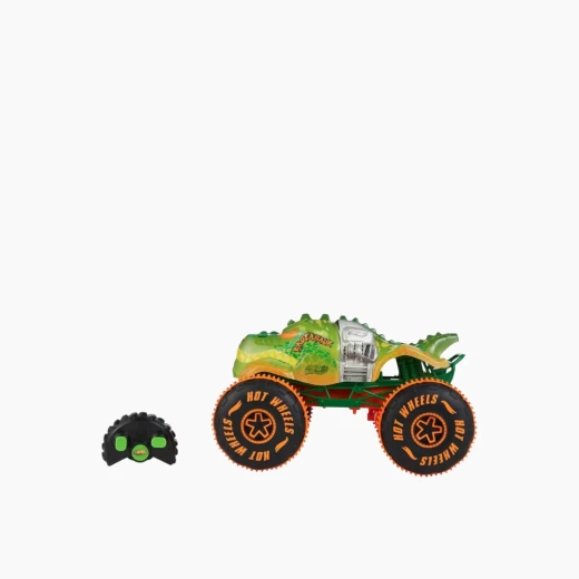Hot Wheels Remote Control 1:15 Monster Trucks Sharks vs Dinos – Includes a special button for an impressive wheelie stunt – Model JBH03 - Mattel - Image 3