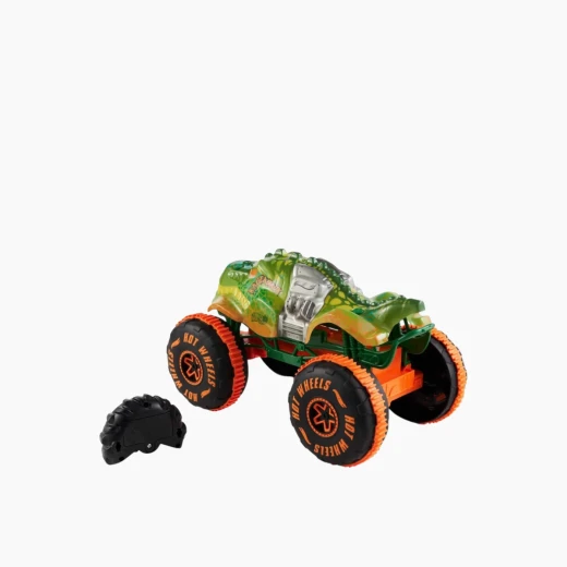 Hot Wheels Remote Control 1:15 Monster Trucks Sharks vs Dinos – Includes a special button for an impressive wheelie stunt – Model JBH03 - Mattel - Image 4