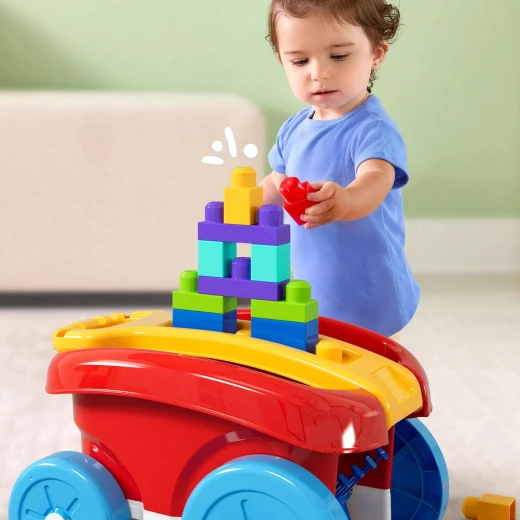 Mega Bloks Block Scooping Wagon – Includes 1 pull wagon and 20 big building blocks – Model JFR30 - Mattel - Image 7