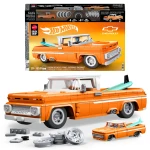 Mattel Brick Shop Hot Wheels Custom '62 Chevy Pickup – Decal sheet, metal wheel covers, signature plate, 1:64 scale metal car – Ages 10+ Years – Model JFT20 - Mattel