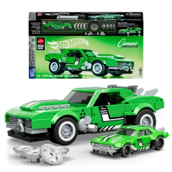 Mattel Brick Shop Hot Wheels Custom '68 Camaro – Includes a custom decal sheet and 2 sets of wheel covers to personalize your build – Model JFT16