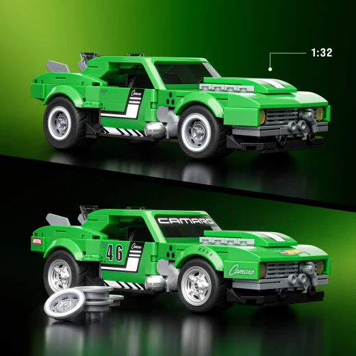 Mattel Brick Shop Hot Wheels Custom '68 Camaro – Includes a custom decal sheet and 2 sets of wheel covers to personalize your build – Model JFT16 - Mattel - Image 8