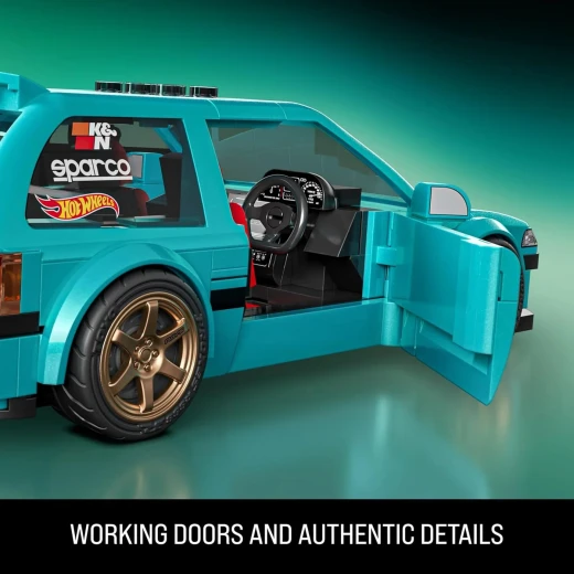 Mattel Brick Shop Hot Wheels Custom '90 Honda Civic EF – Comes with 2 sets of wheel covers for varied customization – Ages 10+ Years – Model JHF62 - Mattel - Image 4