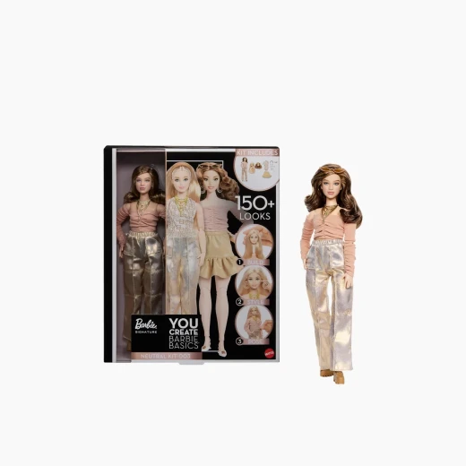 Barbie You Create Barbie Basics White and Curvy - تتضمن المجموعة أجسام دمى متعددة ومجموعة مختارة من الملابس الأنيقة - موديل JJX37