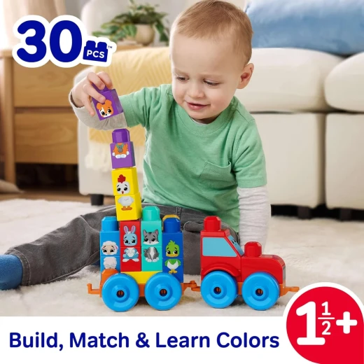 Mega Bloks Build and Match Animal Tractor – Pieces connect securely for stable play – Model JKG33 - Mega Bloks - Image 3
