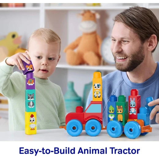 Mega Bloks Build and Match Animal Tractor – Pieces connect securely for stable play – Model JKG33 - Mega Bloks - Image 8