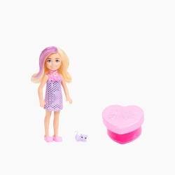 سلسلة Mattel Chelsea Party Unboxed Reveal Glam Party - متنوعة - تتميز بعنصر كشف مفاجئ لمزيد من الإثارة - موديل JFY04