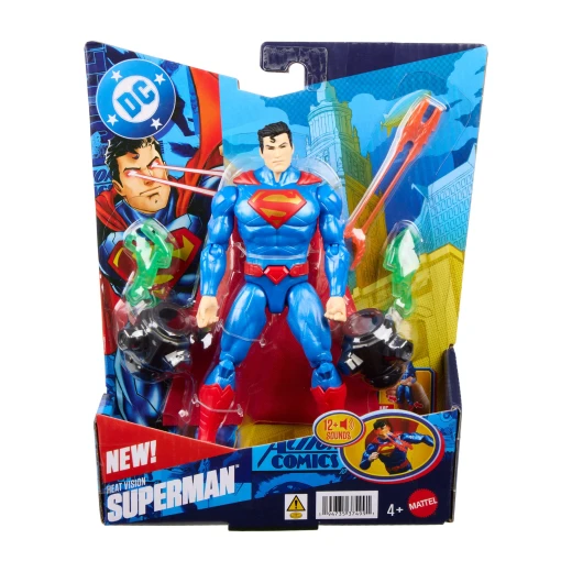 Mattel DC Premiere Heat Vision Superman Action Figure - ينشط أضواء "الرؤية الحرارية" المثيرة وأكثر من 12 عبارة وأصوات خاصة بالشخصية - موديل JMD87 - ماتيل - Image 4