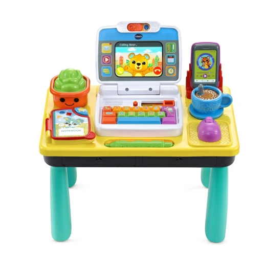 VTech Little CEO Learning Desk – Tippy tap! Type away to introduce numbers, letters and music – Model 80-593103 VTech Little CEO Learning Desk – Tippy tap! Type away to introduce numbers, letters and music – Model 80-593103