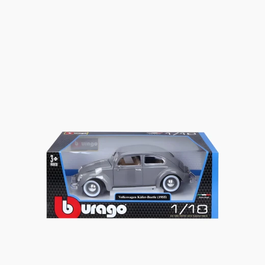 Bburago VW Kafer Beetle (1955) Die-Cast Model Car – 1:18 Scale – Detailed design captures the iconic 1955 Beetle – Model 18-12029 GY - Bburago - Image 3