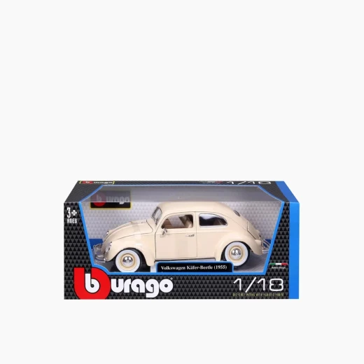 Bburago VW Kafer Beetle (1955) Die-Cast Model Car – 1:18 Scale – Detailed design captures the iconic 1955 Beetle – Model 18-12029 GY - Bburago - Image 16