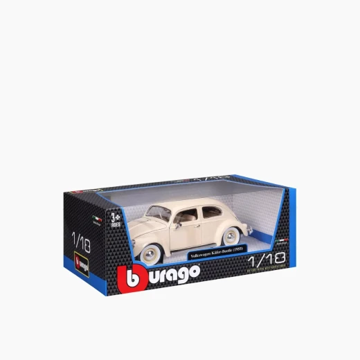 Bburago VW Kafer Beetle (1955) Die-Cast Model Car – 1:18 Scale – Detailed design captures the iconic 1955 Beetle – Model 18-12029 GY - Bburago - Image 18