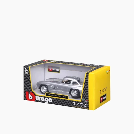 Bburago Mercedes-Benz 300 SL (1954) Die-Cast Model Car – 1:24 Scale – Functional elements include opening doors and swiveling steering wheel – Model 18-22023 SL - Bburago - Image 4