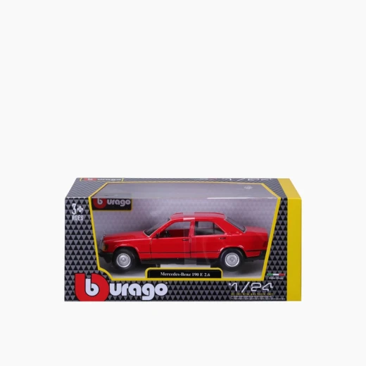 Bburago 1987 Mercedes-Benz 190E Die-Cast Model Car – 1:25 Scale – Detailed design for collectors and enthusiasts – Model 18-21103 RD - Bburago - Image 9