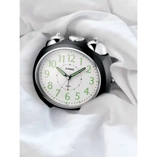 ساعة منبّه صغيرة من كاسيو TQ-369-1DF ,تصميم مدمج للسفر أو المنزل, شاشة واضحة, منبه دقيق, بطارية مشمولة, لون أسود - كاسيو - Image 2