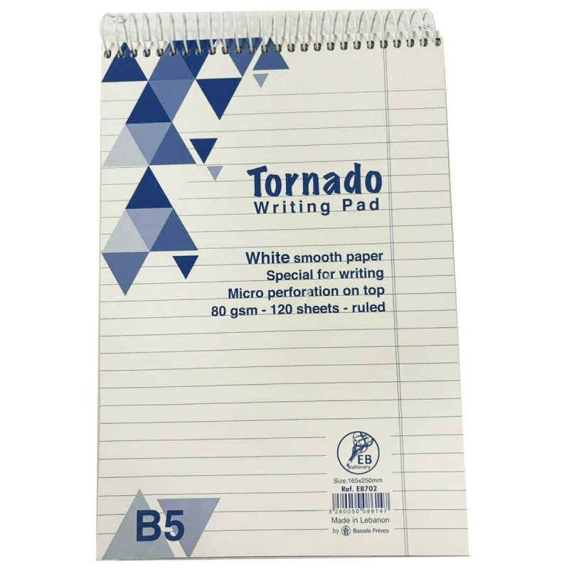 Tornado Writing Pad B5 – 120 Sheets