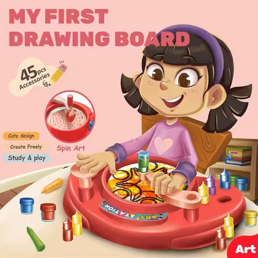 لوح الرسم الأول للأطفال – عدة فنية تعليمية دوّارة - ستوي - Image 4