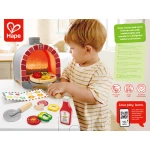 Hape Light & Sizzle Pizza Oven Set – Pretend Play – Realistic pretend-play detailing – Model E3236A - Hape