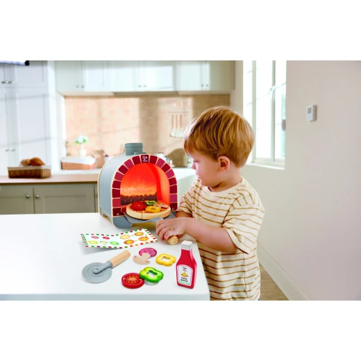 Hape Light & Sizzle Pizza Oven Set – Pretend Play – Realistic pretend-play detailing – Model E3236A - Hape - Image 13