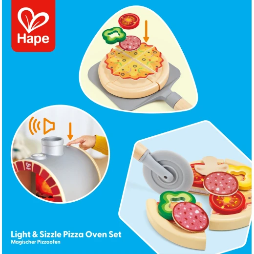 Hape Light & Sizzle Pizza Oven Set – Pretend Play – Realistic pretend-play detailing – Model E3236A - Hape - Image 17