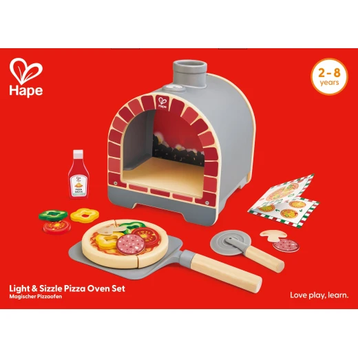 Hape Light & Sizzle Pizza Oven Set – Pretend Play – Realistic pretend-play detailing – Model E3236A - Hape - Image 6