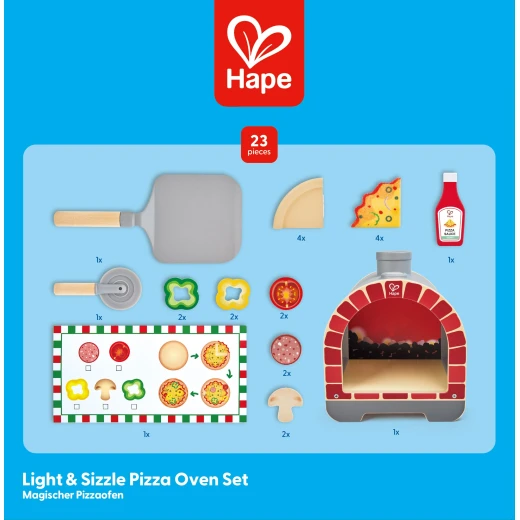 Hape Light & Sizzle Pizza Oven Set – Pretend Play – Realistic pretend-play detailing – Model E3236A - Hape - Image 10