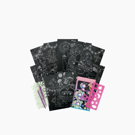 Nebulous Stars Pajama Party Scratch-to-Go - مجموعة أعمال فنية مدمجة لسهولة الحمل - مجموعة أنشطة الفنون والحرف اليدوية - موديل 11449 - نابيوليس ستار - Image 2