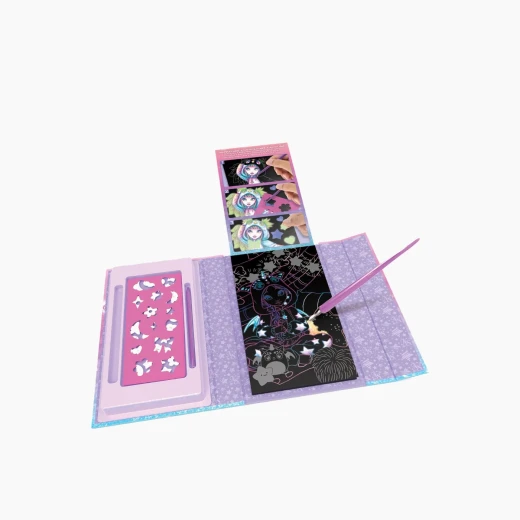 Nebulous Stars Pajama Party Scratch-to-Go - مجموعة أعمال فنية مدمجة لسهولة الحمل - مجموعة أنشطة الفنون والحرف اليدوية - موديل 11449 - نابيوليس ستار - Image 6