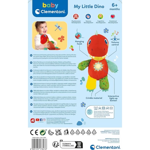 My Little Dino" – Interactive Plush Dinosaur for Babies 6 Months & Up, by Clementoni - Clementoni - Image 3