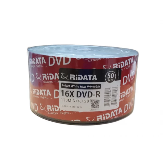 قرص DVD-R سعة 4.7 جيجابايت 120 دقيقة سرعة 16X سطح قابل للطباعة بالحبر قرص عالي الجودة لتخزين الفيديو والبيانات صناعة فيتنام من ريداتا قرص DVD-R سعة 4.7 جيجابايت 120 دقيقة سرعة 16X سطح قابل للطباعة بالحبر قرص عالي الجودة لتخزين الفيديو والبيانات صناعة فيتنام من ريداتا
