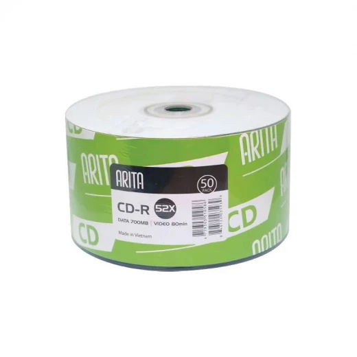 قرص CD-R بسعة 700 ميجابايت، سرعة 52X، مدة 80 دقيقة قرص قابل للتسجيل للبيانات والموسيقى والفيديو صنع في فيتنام من اريتا قرص CD-R بسعة 700 ميجابايت، سرعة 52X، مدة 80 دقيقة قرص قابل للتسجيل للبيانات والموسيقى والفيديو صنع في فيتنام من اريتا