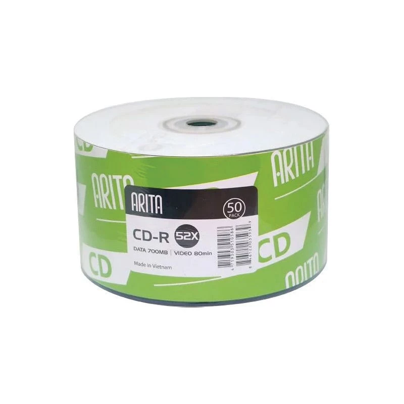 قرص CD-R بسعة 700 ميجابايت، سرعة 52X، مدة 80 دقيقة قرص قابل للتسجيل للبيانات والموسيقى والفيديو صنع في فيتنام من اريتا - اريتي