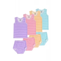 Junior Baby Girls set & Striped Panties, (3-6 M)