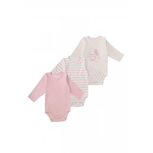 Junior Bodysuit Long Sleeve Love Girl, (18-24 M), 3 Pcs - Junior Clothing - Image 2