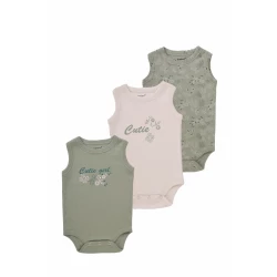 Junior Bodysuit Sleeveless cutie, (0-3 M), 3 Pcs