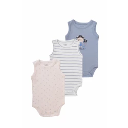 Junior Bodysuit Sleeveless all aboard, (12-18 M), 3 Pcs