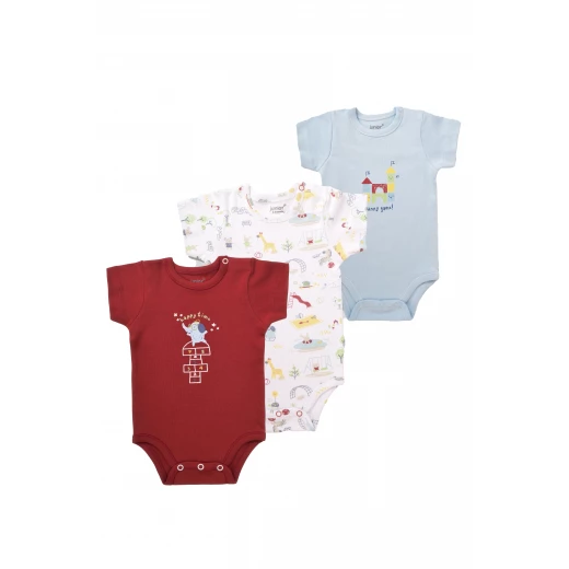 Junior Bodysuit short Sleeve playground, (6-9 M), 3 Pcs - Junior Clothing - Image 2