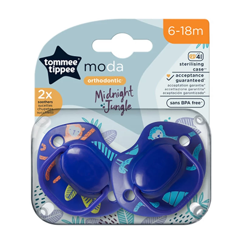 Tommee Tippee Moda Soother Midnight Jungle, 6-18 Months Blue Color - Tommee Tippee