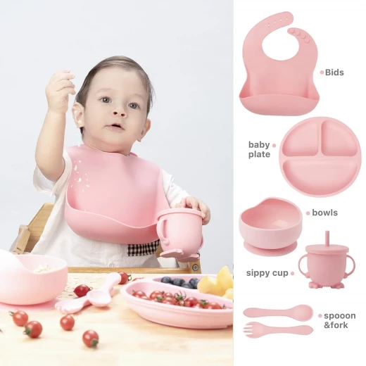 طقم أدوات المائدة من السيليكون الصحي من أوزاي - أصفر - اوزاي - Image 4