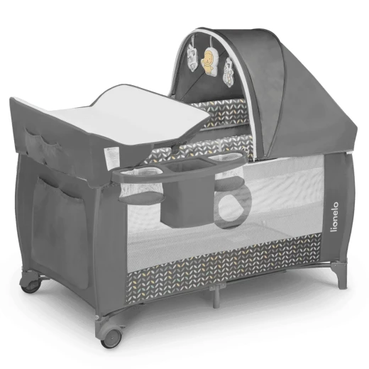 Lionelo Baby Crib Sven Plus Grey Scandi 2 in 1 Travel Cot and Playpen Multi Functional Baby Bed with Changing Table Canopy and Interactive Toys Lionelo Baby Crib Sven Plus Grey Scandi 2 in 1 Travel Cot and Playpen Multi Functional Baby Bed with Changing Table Canopy and Interactive Toys
