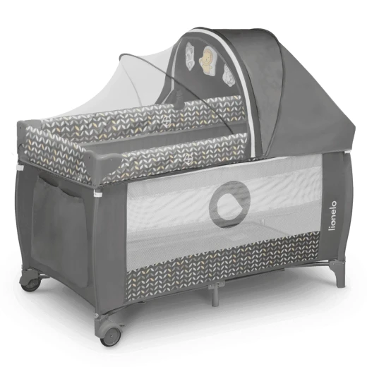 Lionelo Baby Crib Sven Plus Grey Scandi 2 in 1 Travel Cot and Playpen Multi Functional Baby Bed with Changing Table Canopy and Interactive Toys - LIONELO - Image 4