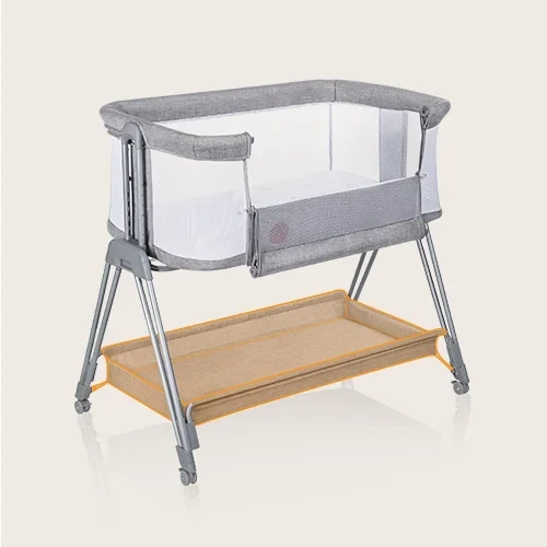 Lionelo Luna 2in1 Bedside Crib, Grey Concrete - LIONELO - Image 3