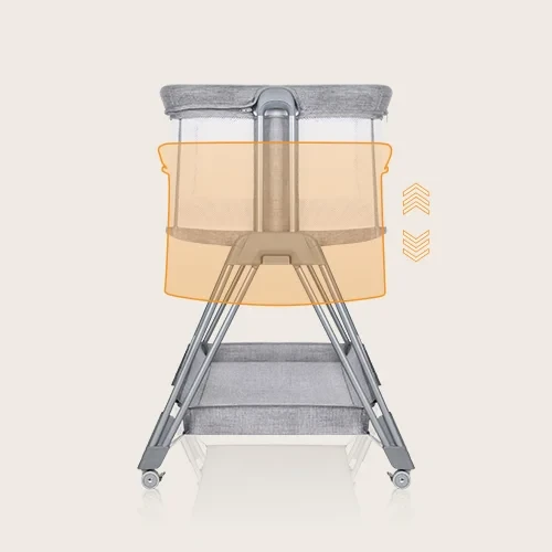 Lionelo Luna 2in1 Bedside Crib, Grey Concrete - LIONELO - Image 5