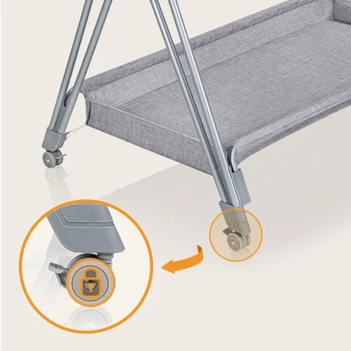 Lionelo Luna 2in1 Bedside Crib, Grey Concrete - LIONELO - Image 7