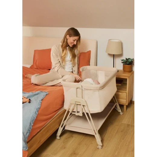 Lionelo Luna 2in1 Bedside Crib, Grey Concrete - LIONELO - Image 11